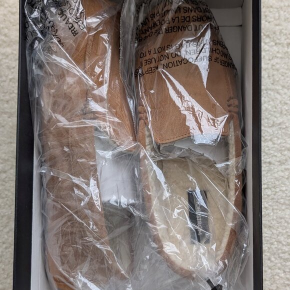 NIB New Nordstrom MICAH Suede Moccasin Slippers in Chestnut, Men’s Size 9-10 - Picture 2 of 16